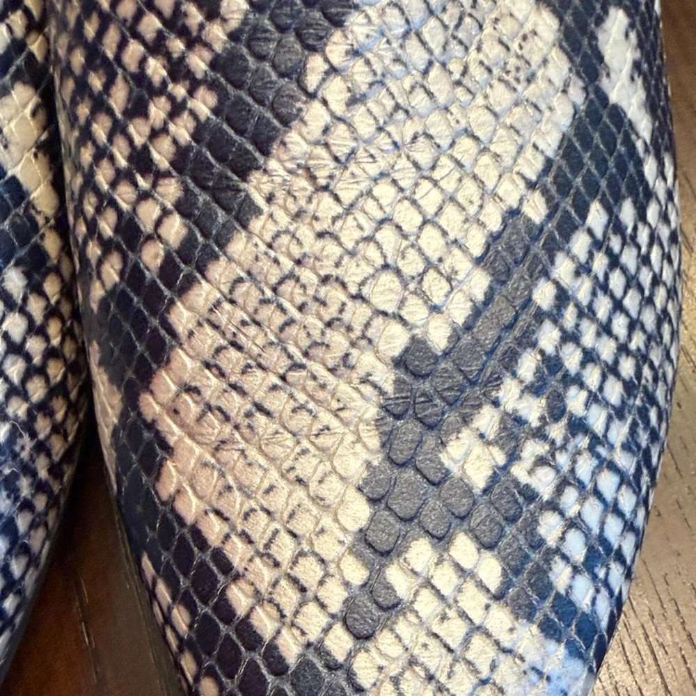 GAP Blue and White Snake-Print Slip-On Mules - Picture 7 of 11